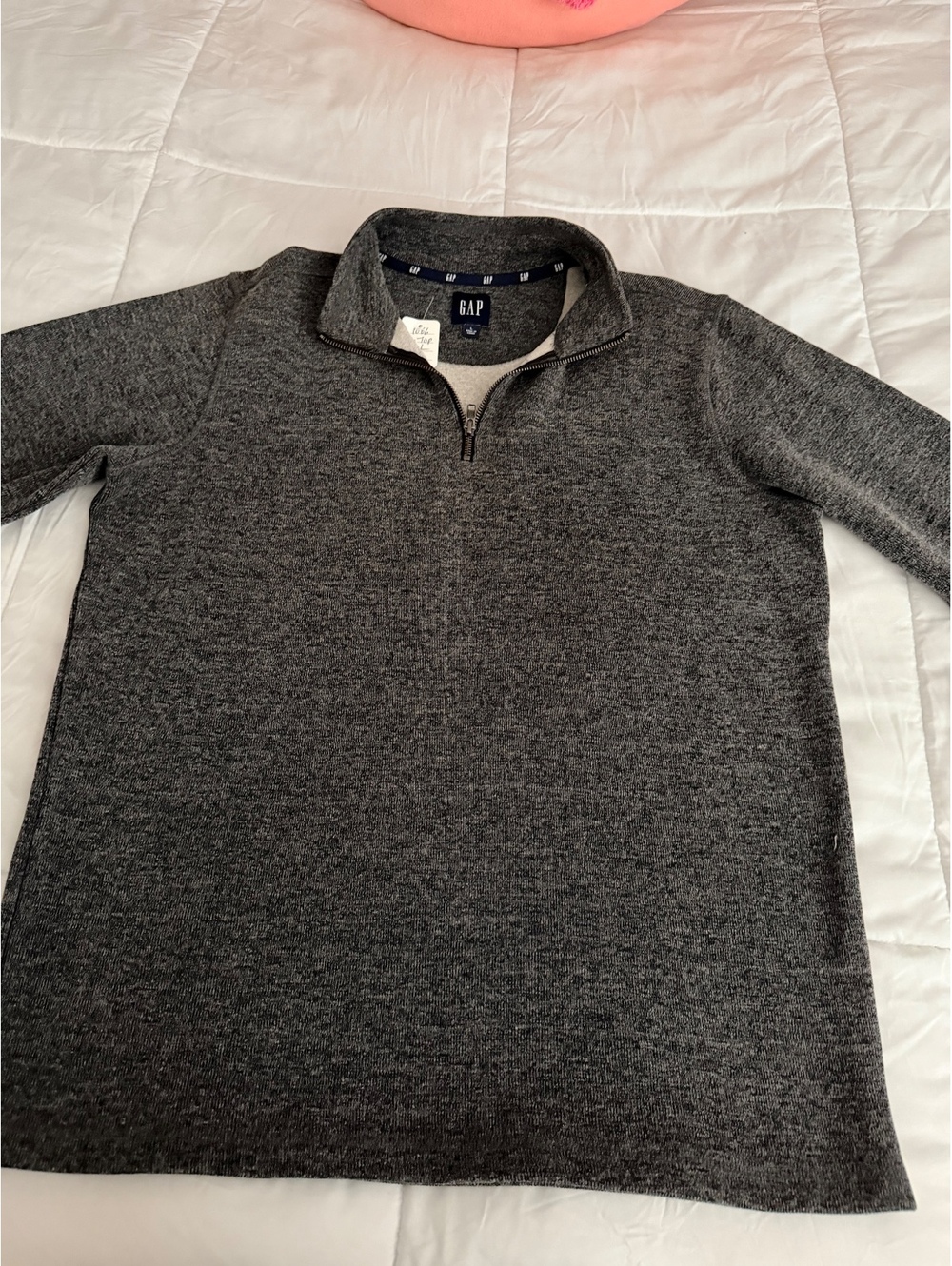 GAP Men's Charcoal Gray Half-Zip Sweater Size L